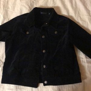 Velour Material Jean Jacket